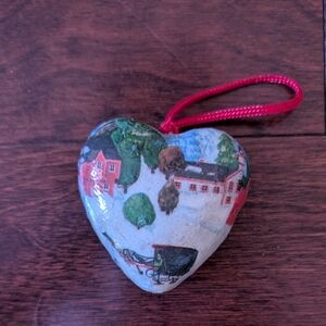 3-5/$5 Heart-Shaped Holiday Ornament with Red and Green Design